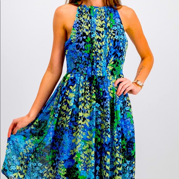 Nicole Miller Studio Womens Pintuck Halter Dress - Picture 1 of 9